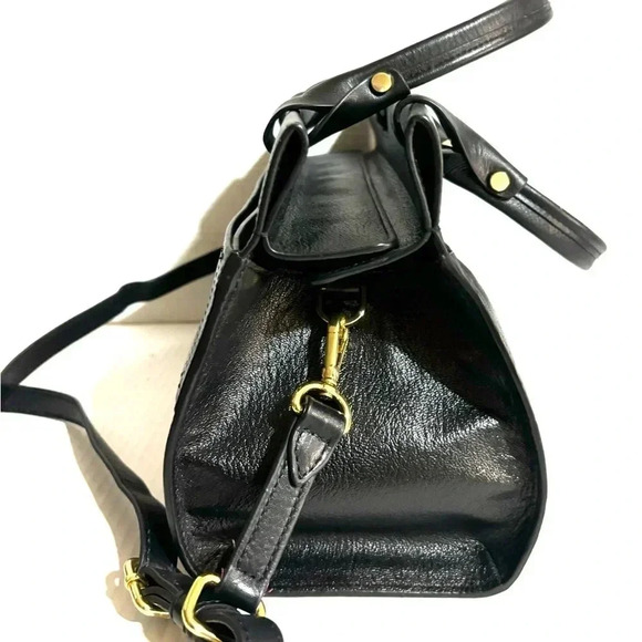 Halston Heritage black leather satchel handbag - Picture 3 of 12